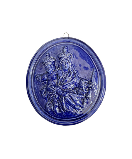 "Sant'Antonio da Padova" glazed ceramic medallion