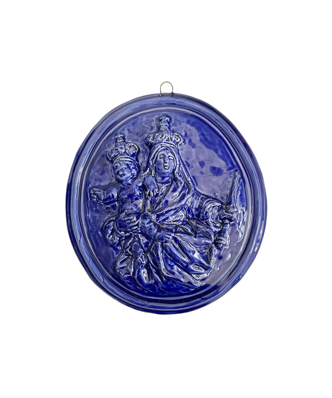 "Sant'Antonio da Padova" glazed ceramic medallion