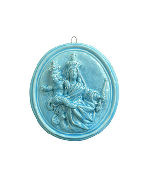 "Sant'Antonio da Padova" glazed ceramic medallion