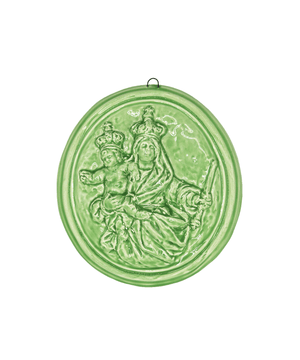 "Sant'Antonio da Padova" glazed ceramic medallion