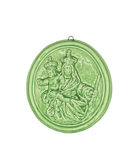 "Sant'Antonio da Padova" glazed ceramic medallion
