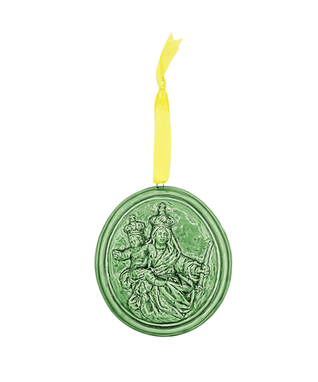 "Sant'Antonio da Padova" glazed ceramic medallion