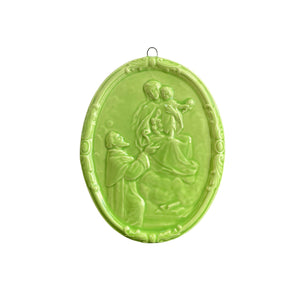 Medaglione “Madonna del Rosario” in ceramica (M)