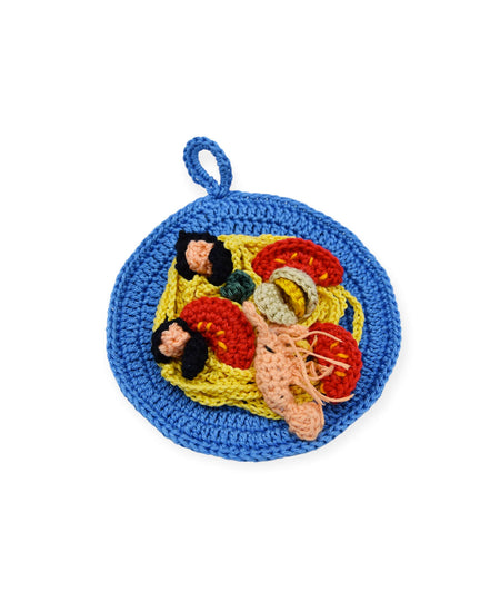 Presina da cucina crochet “Spaghetti ai frutti di mare”