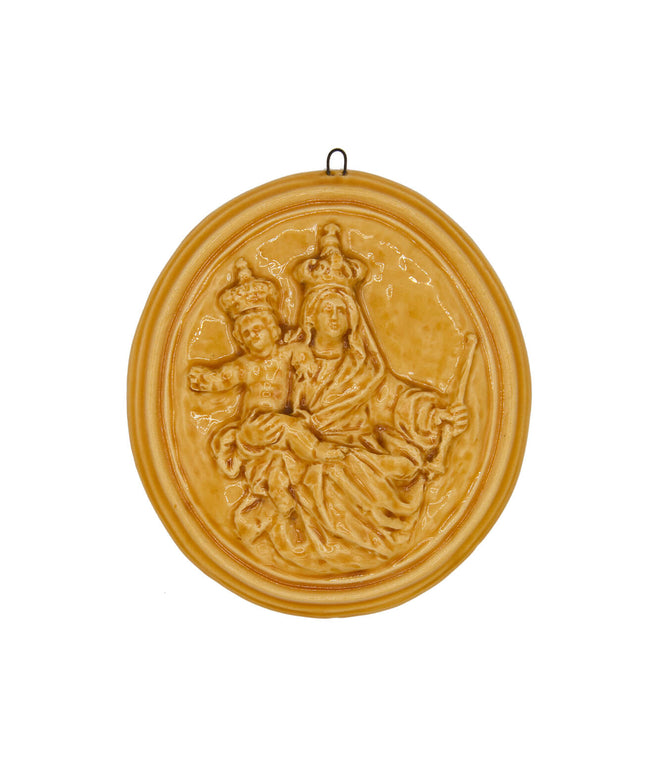 "Sant'Antonio da Padova" glazed ceramic medallion