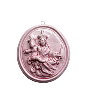 "Sant'Antonio da Padova" glazed ceramic medallion