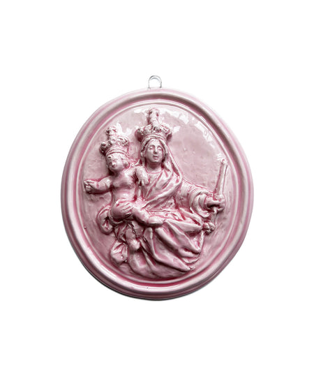 "Sant'Antonio da Padova" glazed ceramic medallion