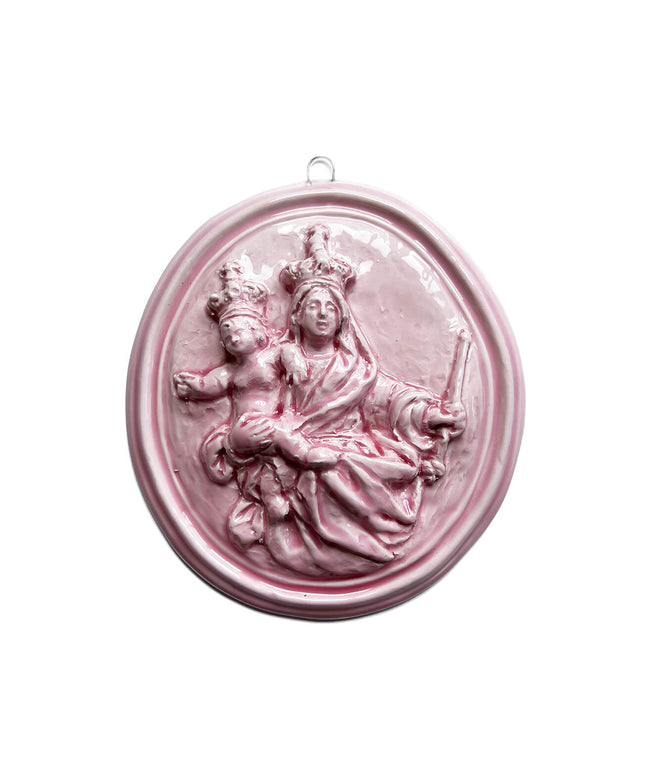 "Sant'Antonio da Padova" glazed ceramic medallion