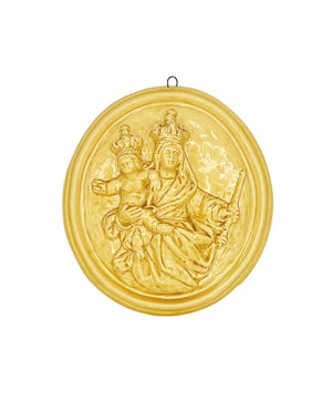 "Sant'Antonio da Padova" glazed ceramic medallion