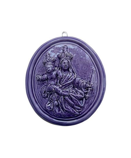 "Sant'Antonio da Padova" glazed ceramic medallion