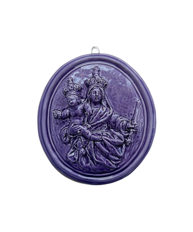 "Sant'Antonio da Padova" glazed ceramic medallion