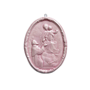 Medaglione “Madonna del Rosario” in ceramica (M)