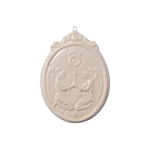 Medaglione “Sacramento Eucaristico con Angeli” in ceramica (M)