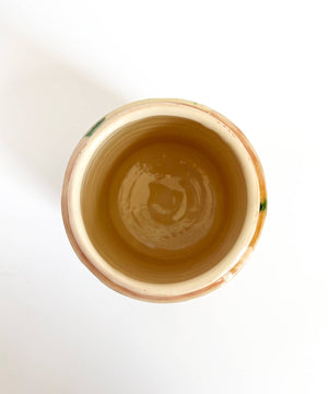 Vasetto con coperchio in ceramica smaltata, effetto marmo (S)