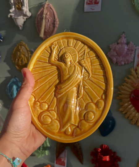 Medaglione della "Resurrezione di Cristo” in ceramica (XL)