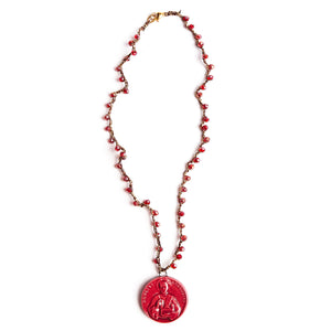 Collana crochet con ciondolo ceramica "Sant'Ambrogio"