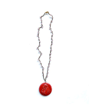 Collana crochet con ciondolo ceramica "Sant'Antonio da Padova"