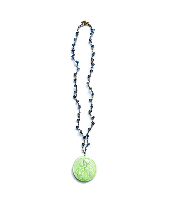 Collana crochet con ciondolo ceramica "Sant'Antonio da Padova"