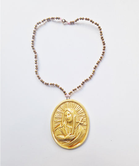 Collana con ciondolo ceramica "Madonna Addolorata"