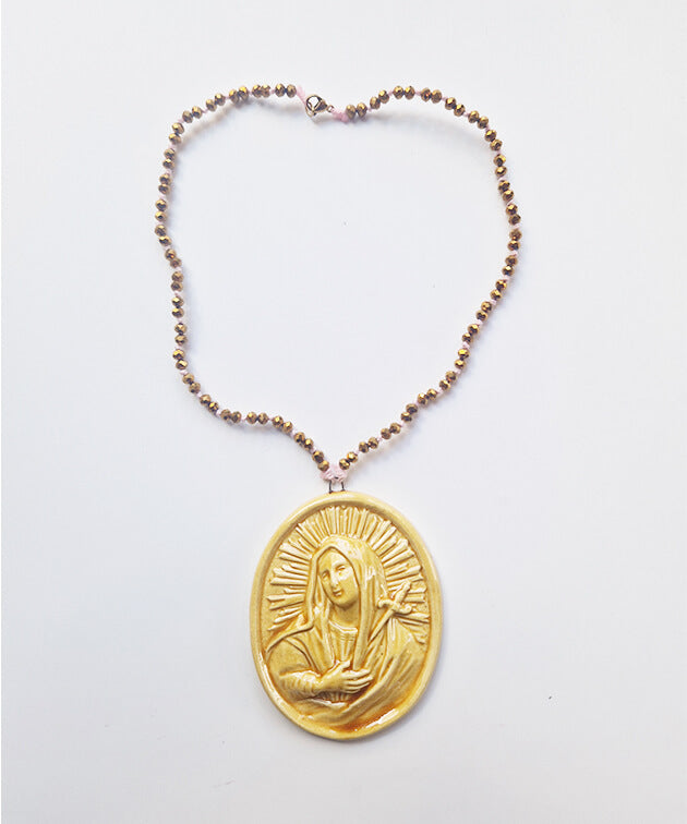 Collana con ciondolo ceramica "Madonna Addolorata"