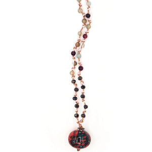 Collana "PENDO" con pietre dure e ceramica