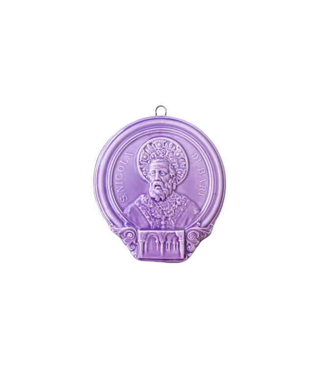 Medaglione “San Nicola di Bari con Cripta” in ceramica (S)