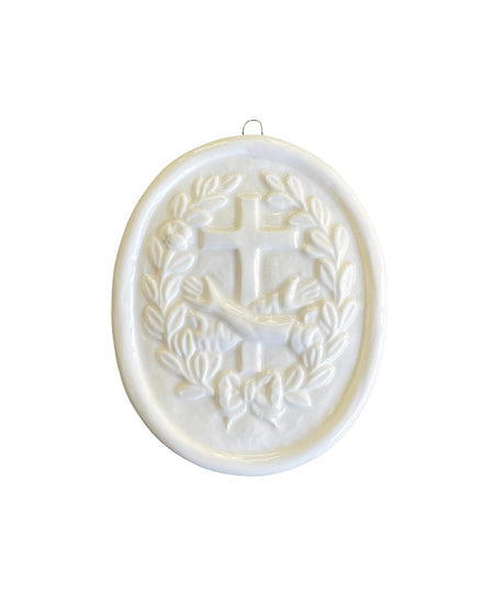 Medaglione “Stemma Francescano” in ceramica (L)