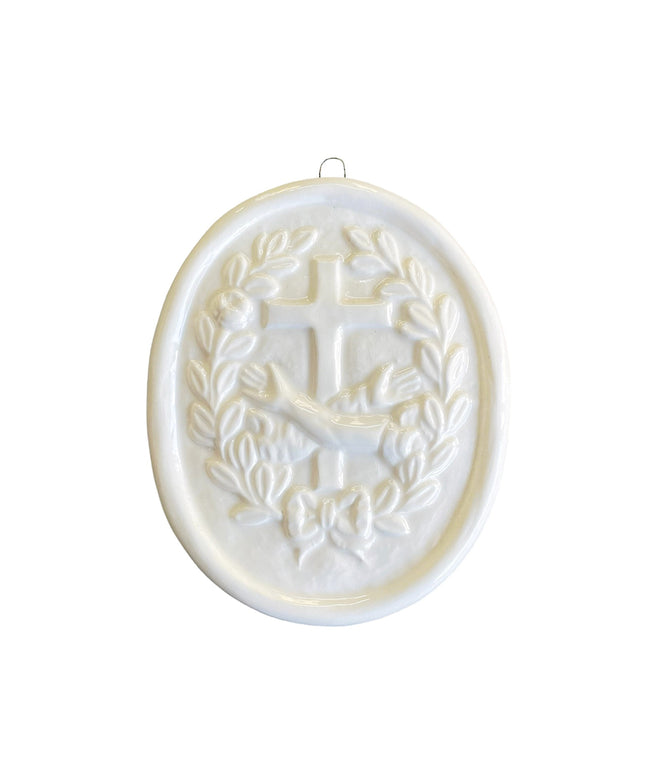 Medaglione “Stemma Francescano” in ceramica (L)