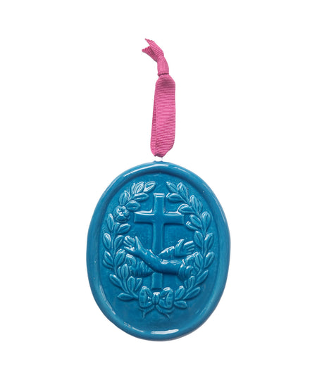 Medaglione “Stemma Francescano” in ceramica (L)
