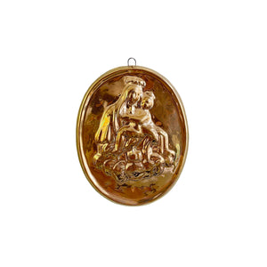 Medaglione “Madonna del Carmine” in ceramica Gold