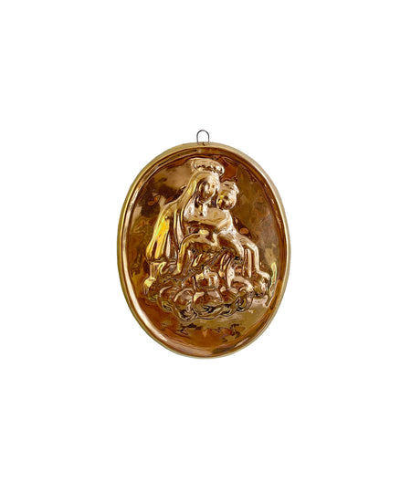 Medaglione “Madonna del Carmine” in ceramica Gold