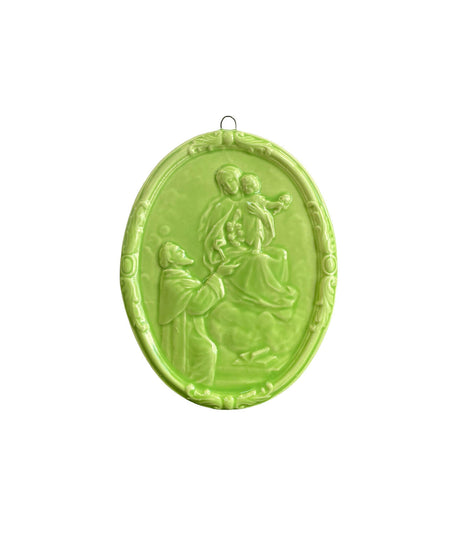 Medaglione “Madonna del Rosario” in ceramica (M)