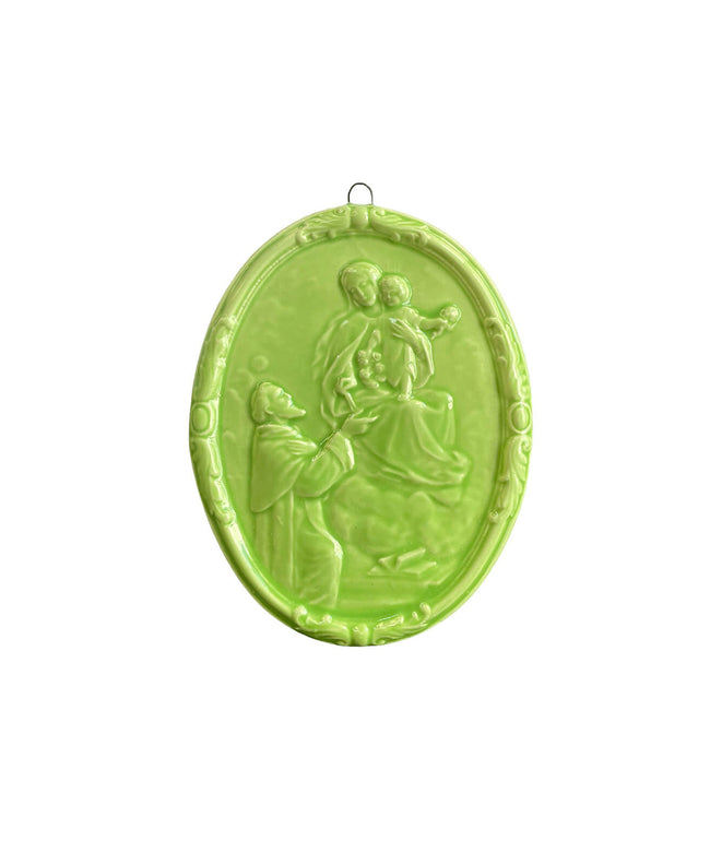 Medaglione “Madonna del Rosario” in ceramica (M)