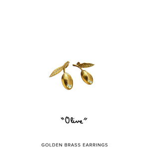 Orecchini "Olive" in ottone, oro