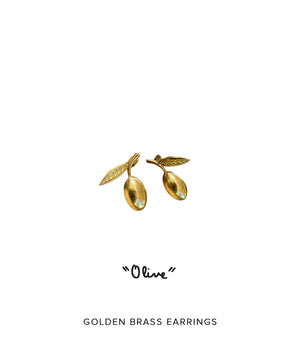 Orecchini "Olive" in ottone, oro