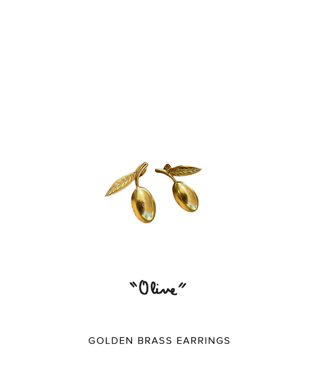 Orecchini "Olive" in ottone, oro