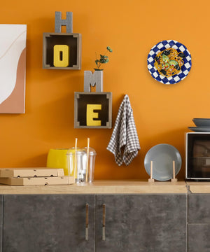 Piatto decorativo "Spaghetti con le cozze" in ceramica smaltata