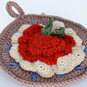 Crochet kitchen pot holder “Pizza”
