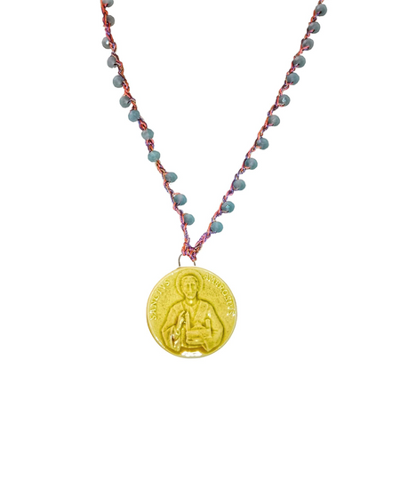 Collana crochet con ciondolo ceramica "Sant'Ambrogio"