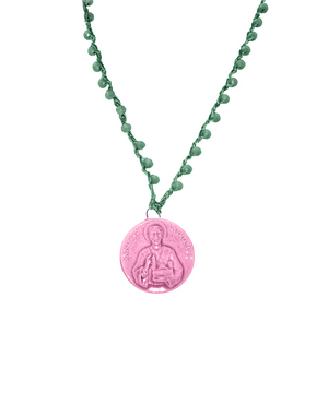 Collana crochet con ciondolo ceramica "Sant'Ambrogio"