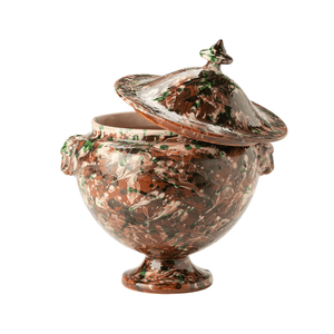 Tureen with ceramic lid, marble effect