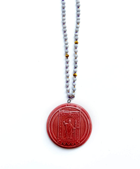 Collana nodino con ciondolo ceramica "Sant'Oronzo"