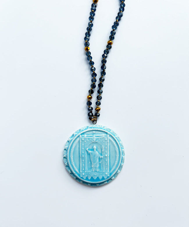Collana nodino con ciondolo ceramica "Sant'Oronzo"