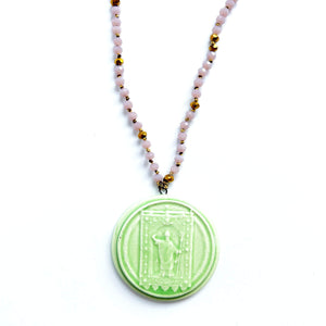 Collana nodino con ciondolo ceramica "Sant'Oronzo"