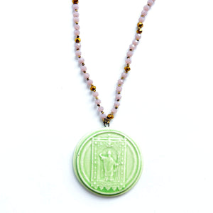 Collana nodino con ciondolo ceramica "Sant'Ambrogio"