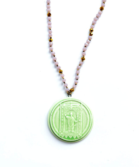 Collana nodino con ciondolo ceramica "Sant'Oronzo"