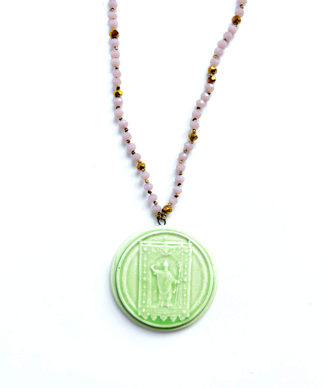 Collana nodino con ciondolo ceramica "Sant'Oronzo"