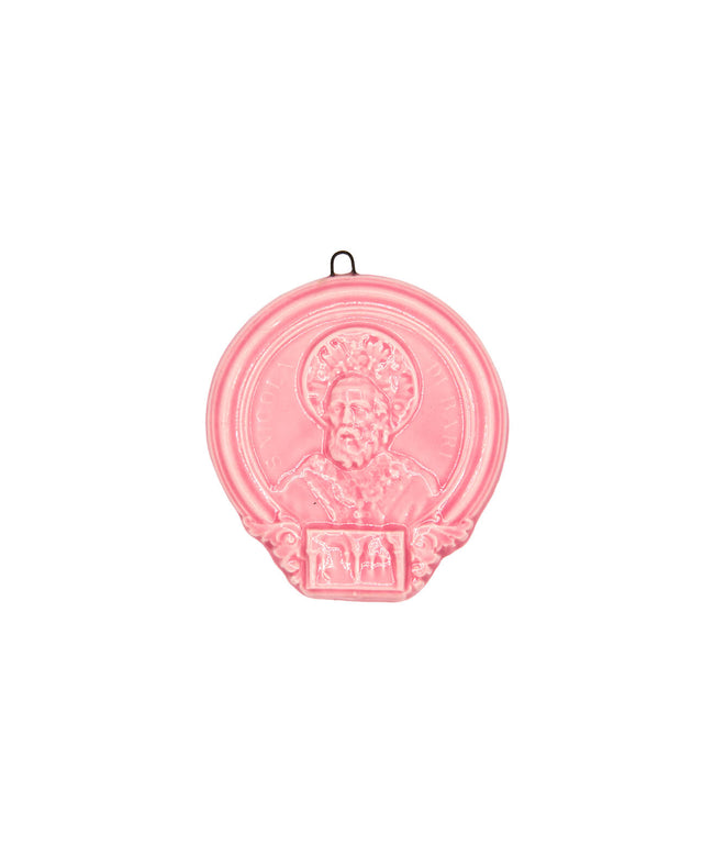 Medaglione “San Nicola di Bari con Cripta” in ceramica (S)