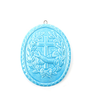 Medaglione “Stemma Francescano” in ceramica (L)