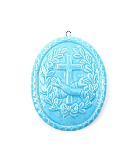 Medaglione “Stemma Francescano” in ceramica (L)